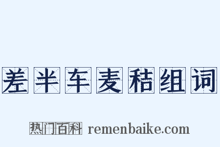 差半车麦秸组词是什么意思的图片